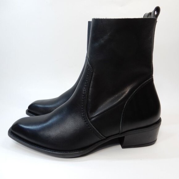 Paul Green Calista Ankle Boots Size 7 Black Leather Low Heel Western NEW $475 - Picture 8 of 16